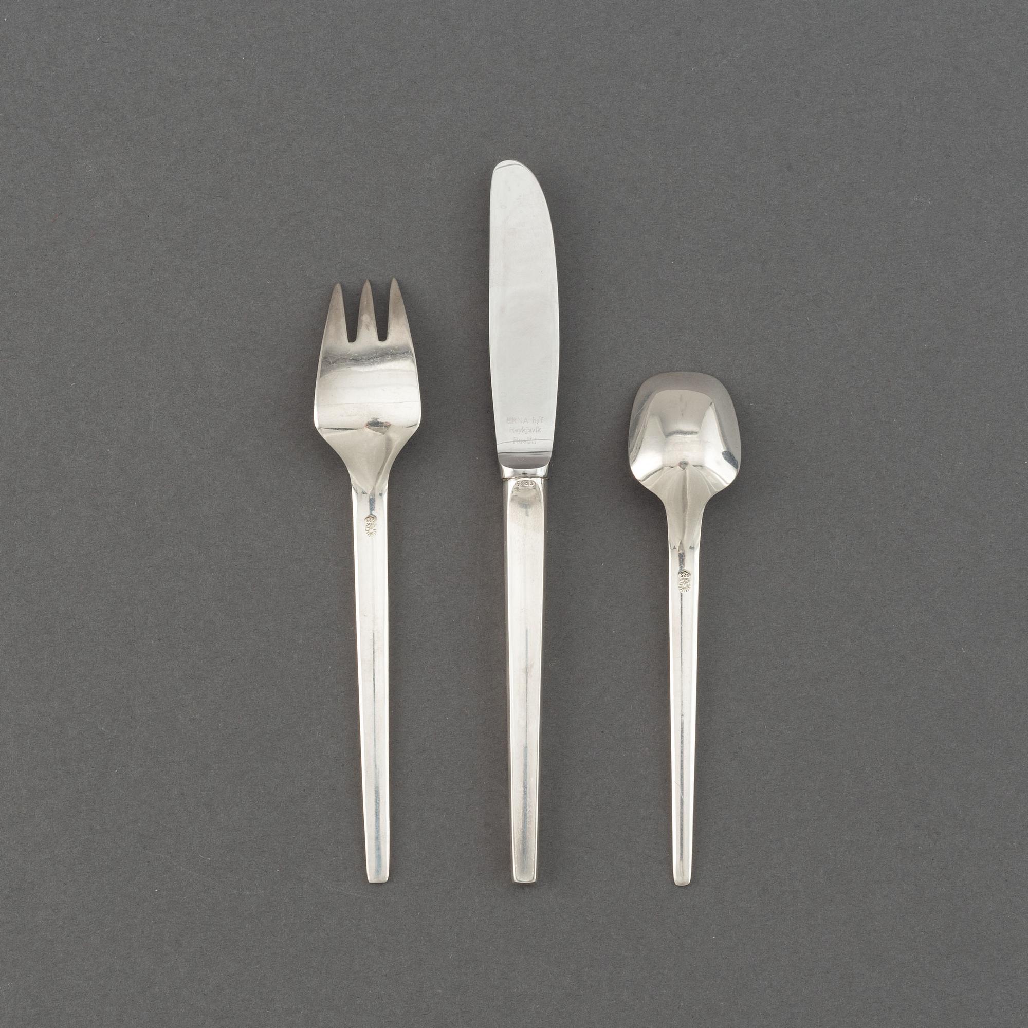 A sterling silver cutlery, GAM Silfur, Reykjavik, Island, 1970s. (36 pc).