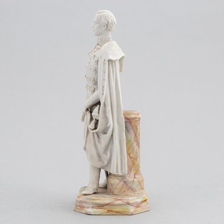 A biscuit porcelain figure, Prague, 1850s, emperor Franz Joseph of Austria.