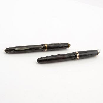 Montblanc fountain pens, 2 pcs, 242 G M and 244 G M.