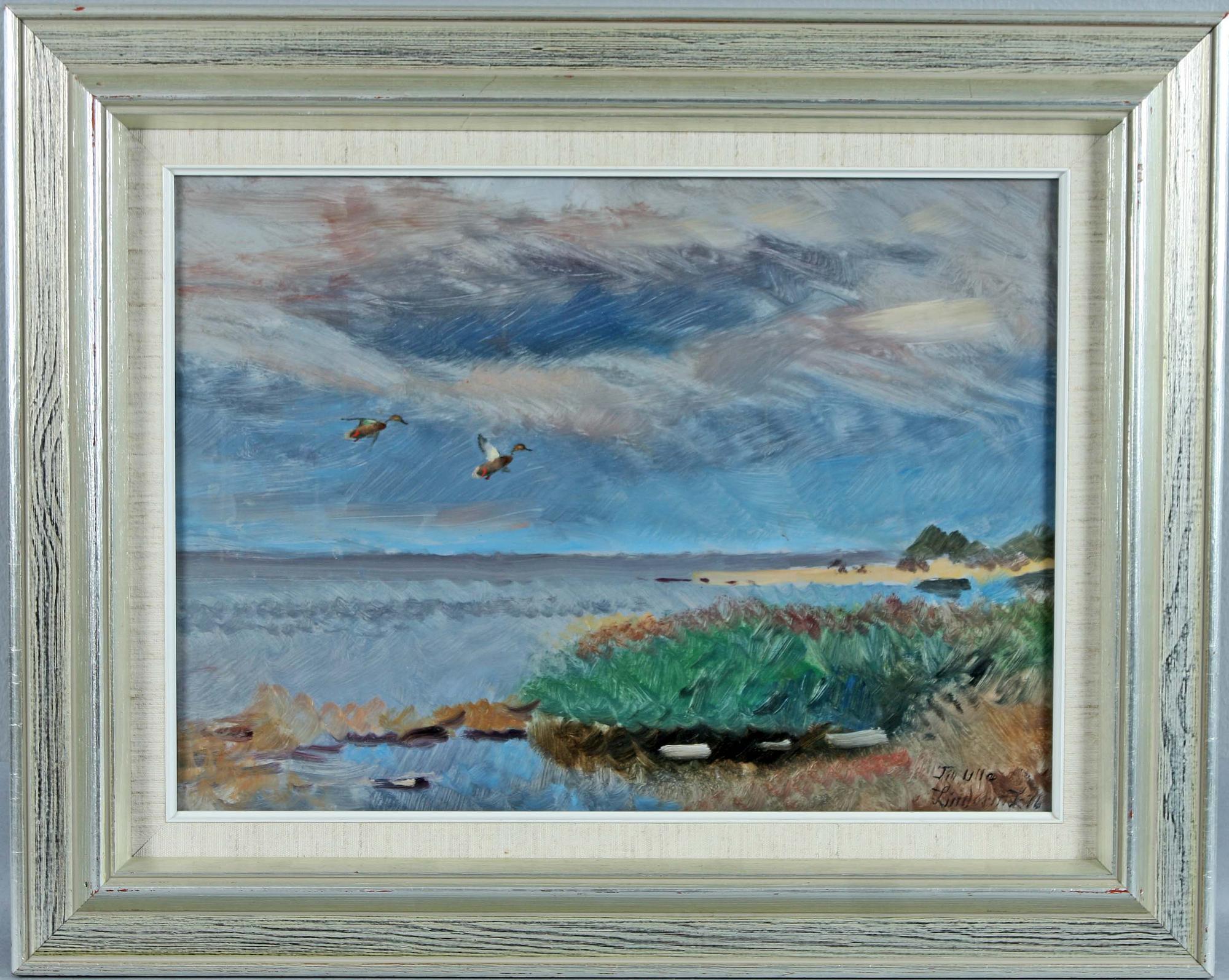 LINDORM LILJEFORS, olja på pannå, sign med dedikation och dat -76.