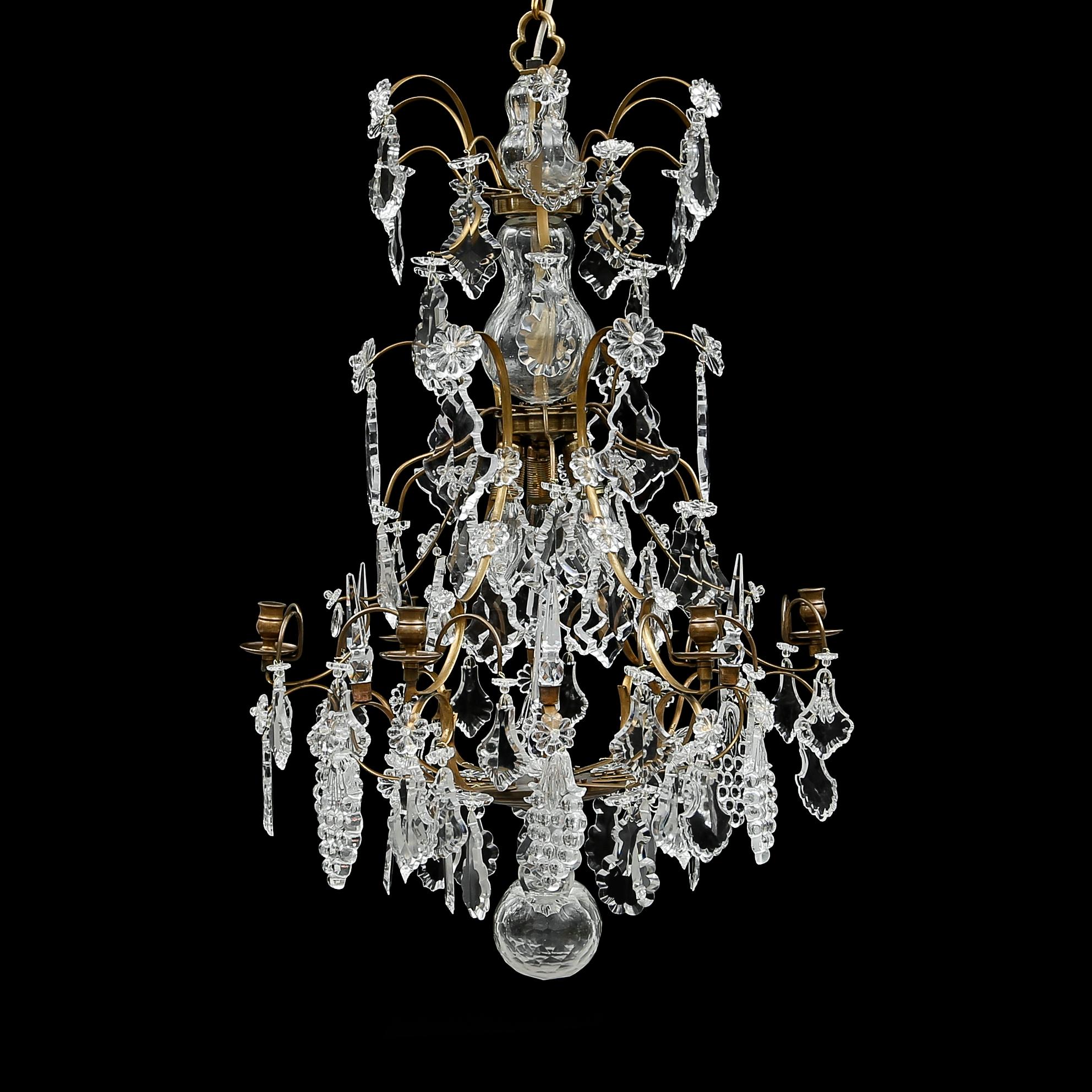 LJUSKRONA, barockstil, 1900-/2000-tal. Höjd 86 cm.