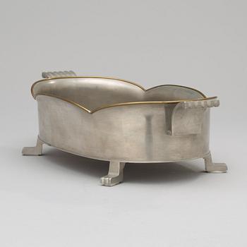 A Nils Fougstedt (probably) pewter and brass jardiniere by Svenskt Tenn, Stockholm 1932.