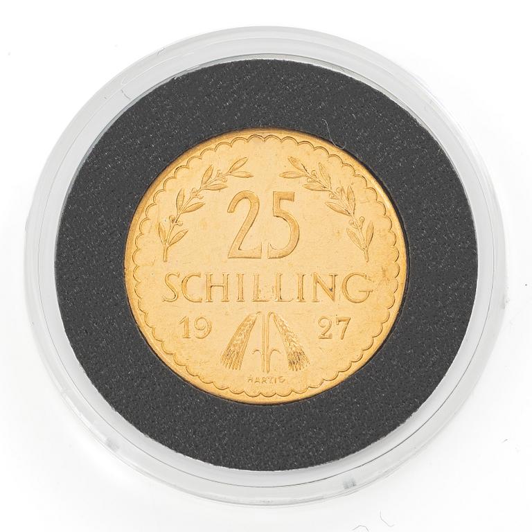 Guldmynt, Österrike, 25 Schilling, 1927.