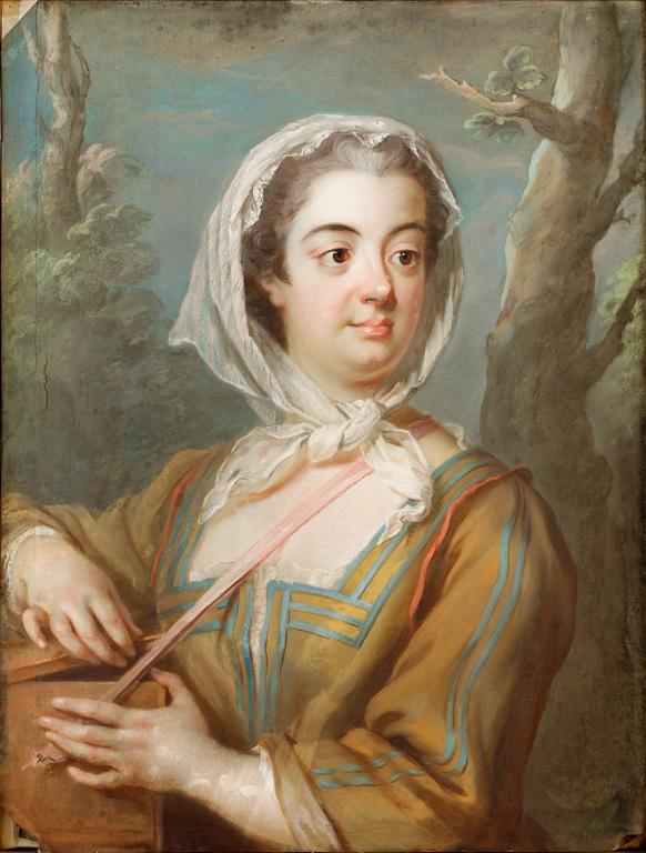 Gustaf Lundberg, "Grevinnan Christina Margareta Augusta Törnflycht" Grevinna Wrede-Sparre af Sundby (1714-1780) "En Marchand de Marmotte".