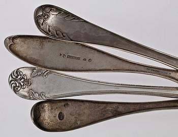 MATSKEDAR, 11 st, silver, 1800-tal. Bl a Johannes Wållers, Linköping 1842-46.