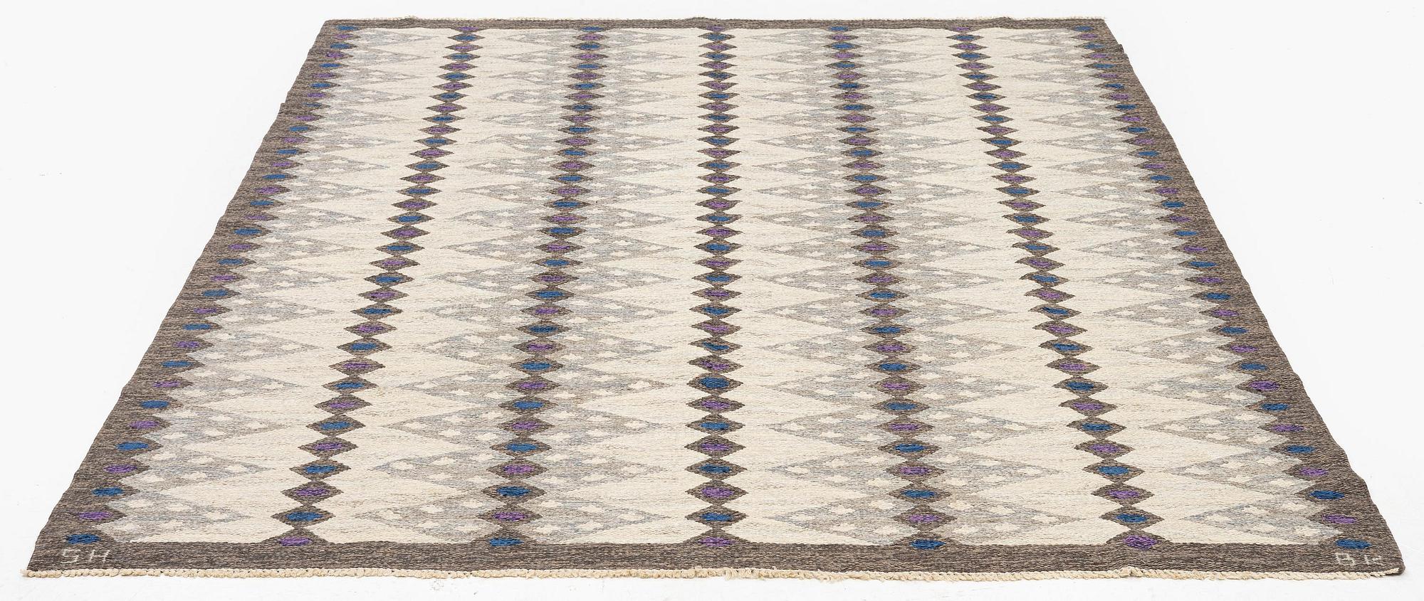 Berit Koenig, matta, gobelängteknik, 256 x 195 cm, signad SH BK.