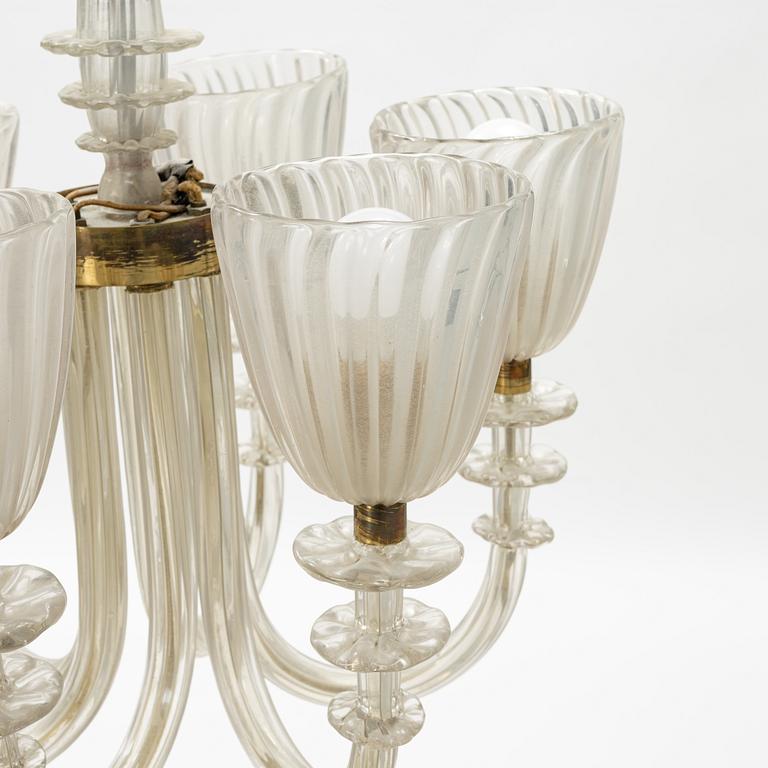 A venetian style glass ceiling lamp, 20th century.