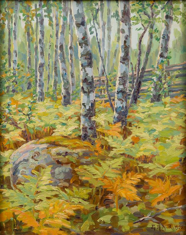 ELIN ALFHILD NORDLUND, AURINGONVALOA METSÄSSÄ.