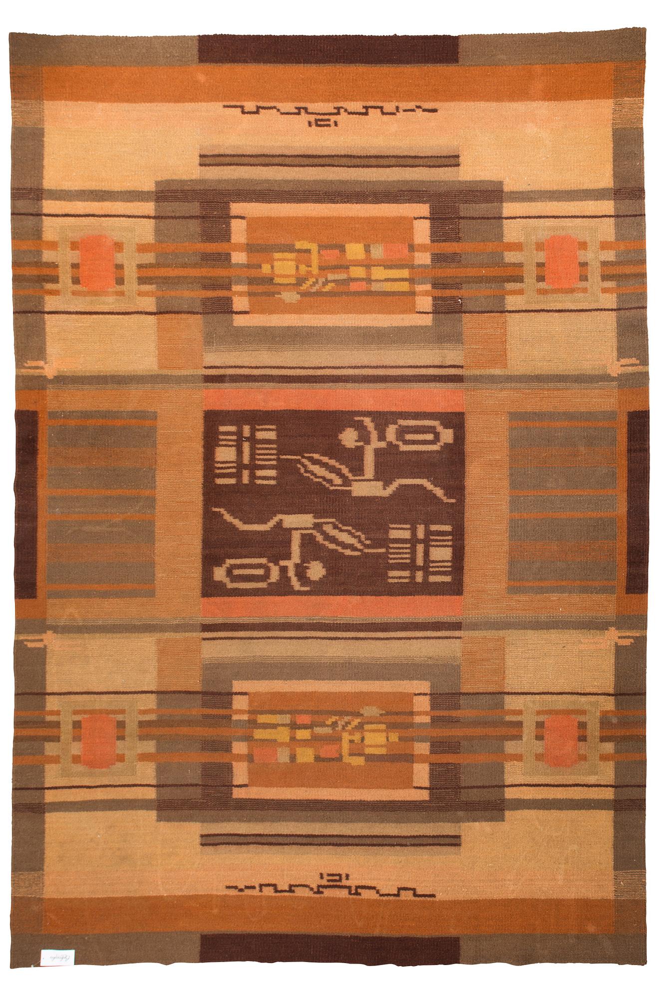 Hårgarnsmatta, 1930-tal. Ca 350x250 cm.