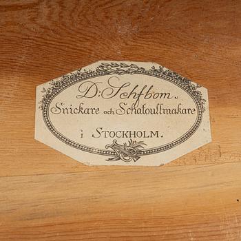 A mahogany veneered secretaire by Daniel Sehfbom, Stockhom 1800-1837.