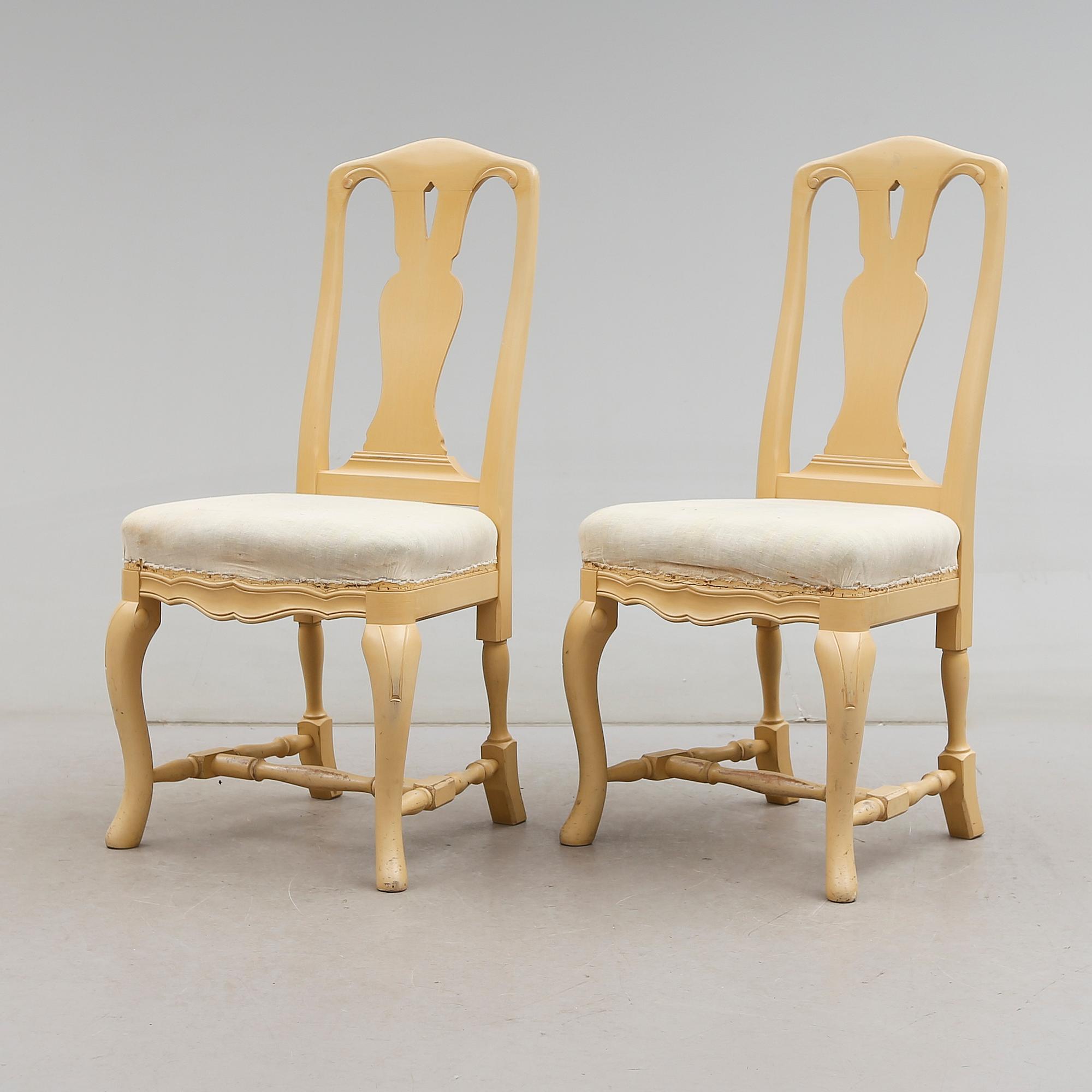 STOLAR, 12 st, rokokostil, K A Roos, Helsingborg, 1900-talets andra hälft.