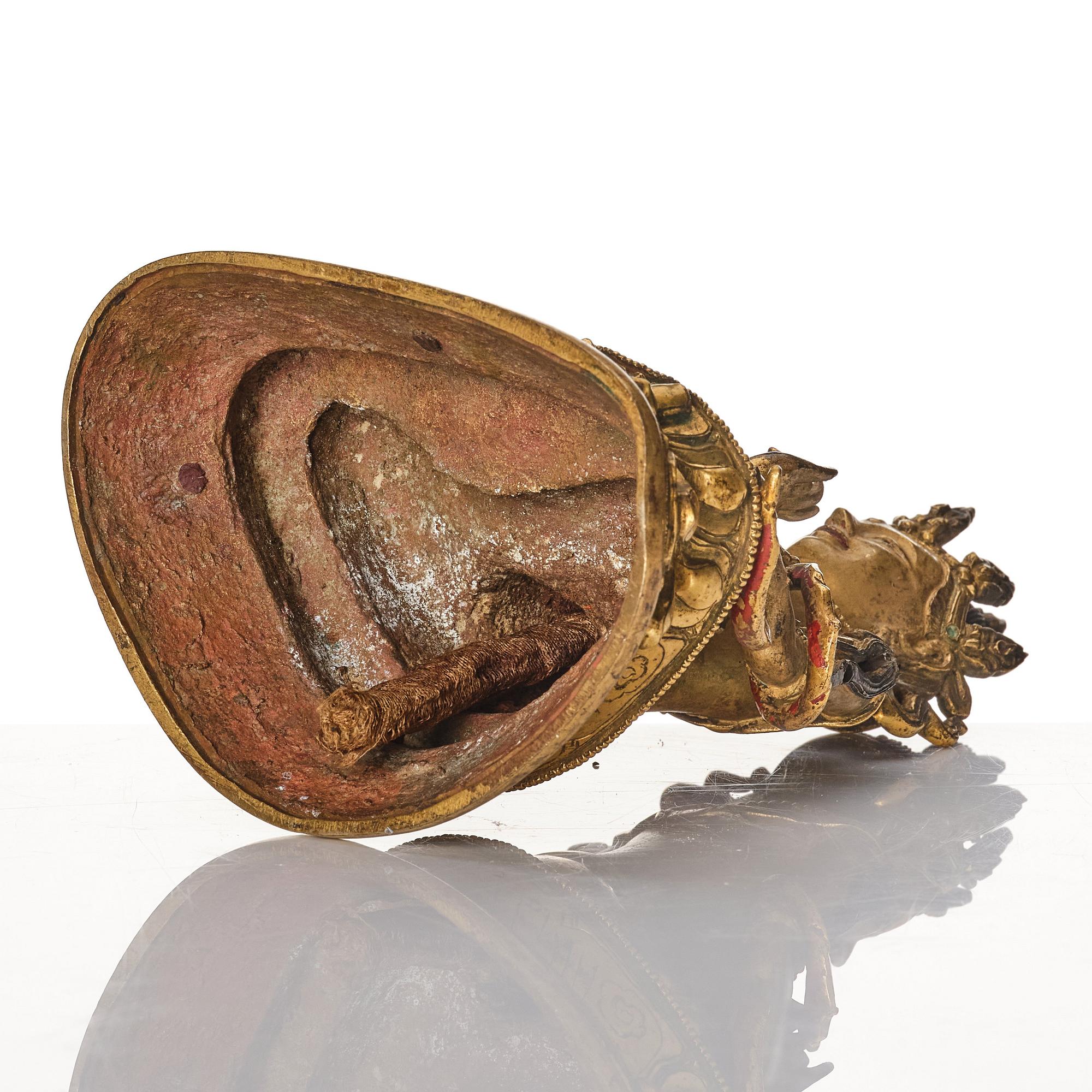 Vit Tara, förgylld brons. Tibetokinesisk/, 1700-tal.