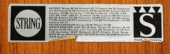STRINGHYLLA, 6 delar, golvmodell, 1950/60-tal. Formgiven av Nisse Strinning för String Design AB.