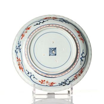 A set of four imari dishes, a blue and white bowl and a Japanese lacker box, Meiji period (!868-1912).
