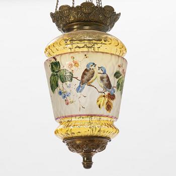 A glass ceiling lantern, turn of the century 1900.