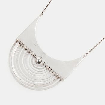 137. Tapio Wirkkala, a sterling necklacke, "Half moon", N Westerback, Helsinki 1972.