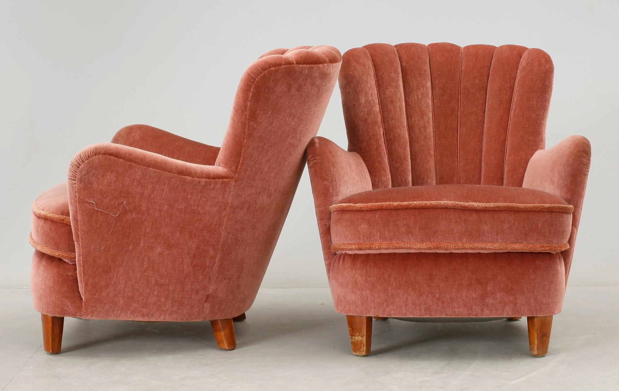 FÅTÖLJER, ett par, art déco, 1930-tal.