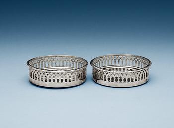 903. A pair of Swedish silver coasters, makers mark of Anders Lundqvist, Stockholm 1825.