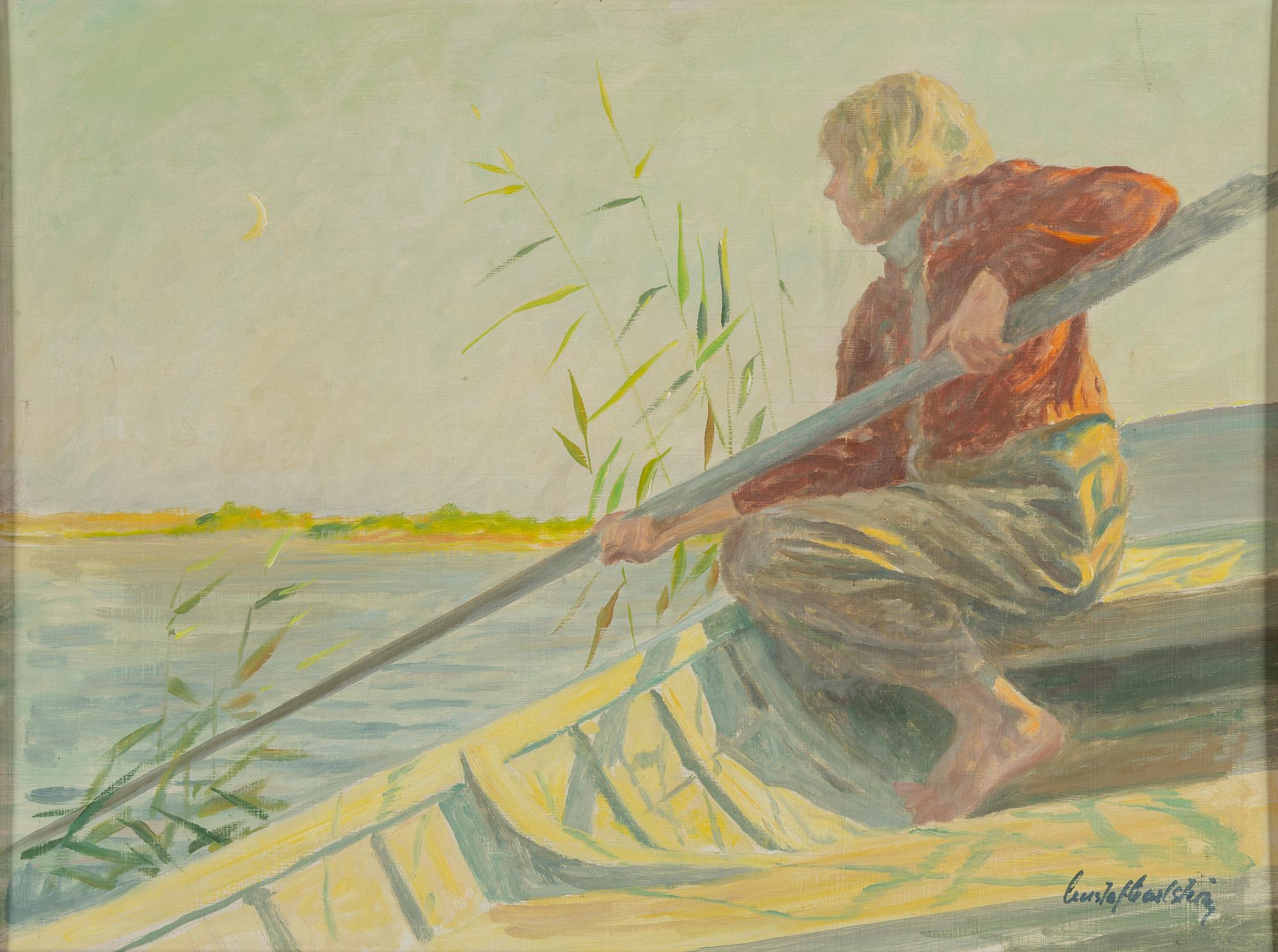 GUSTAF CARLSTRÖM, olja på pannå, signerad.