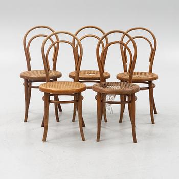 Five Thonét chairs No 14, Vienna around 1900.