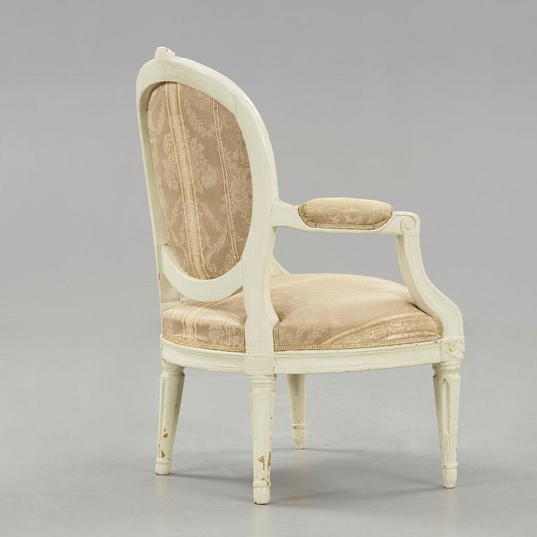 A Gustavian late 18th century armchair.