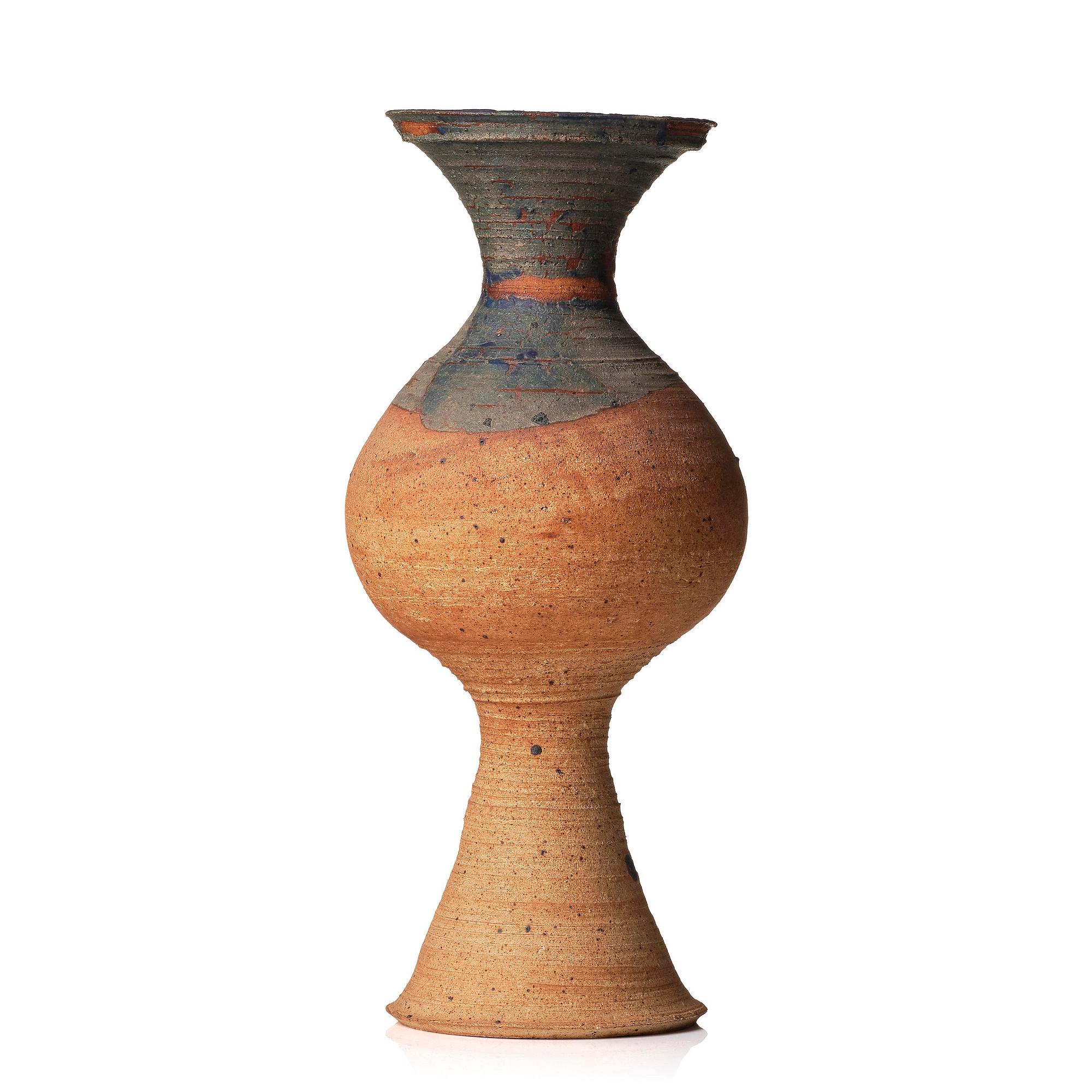 Kyllikki Salmenhaara, a chamotte stoneware floor vase, Arabia, Finland 1950s.