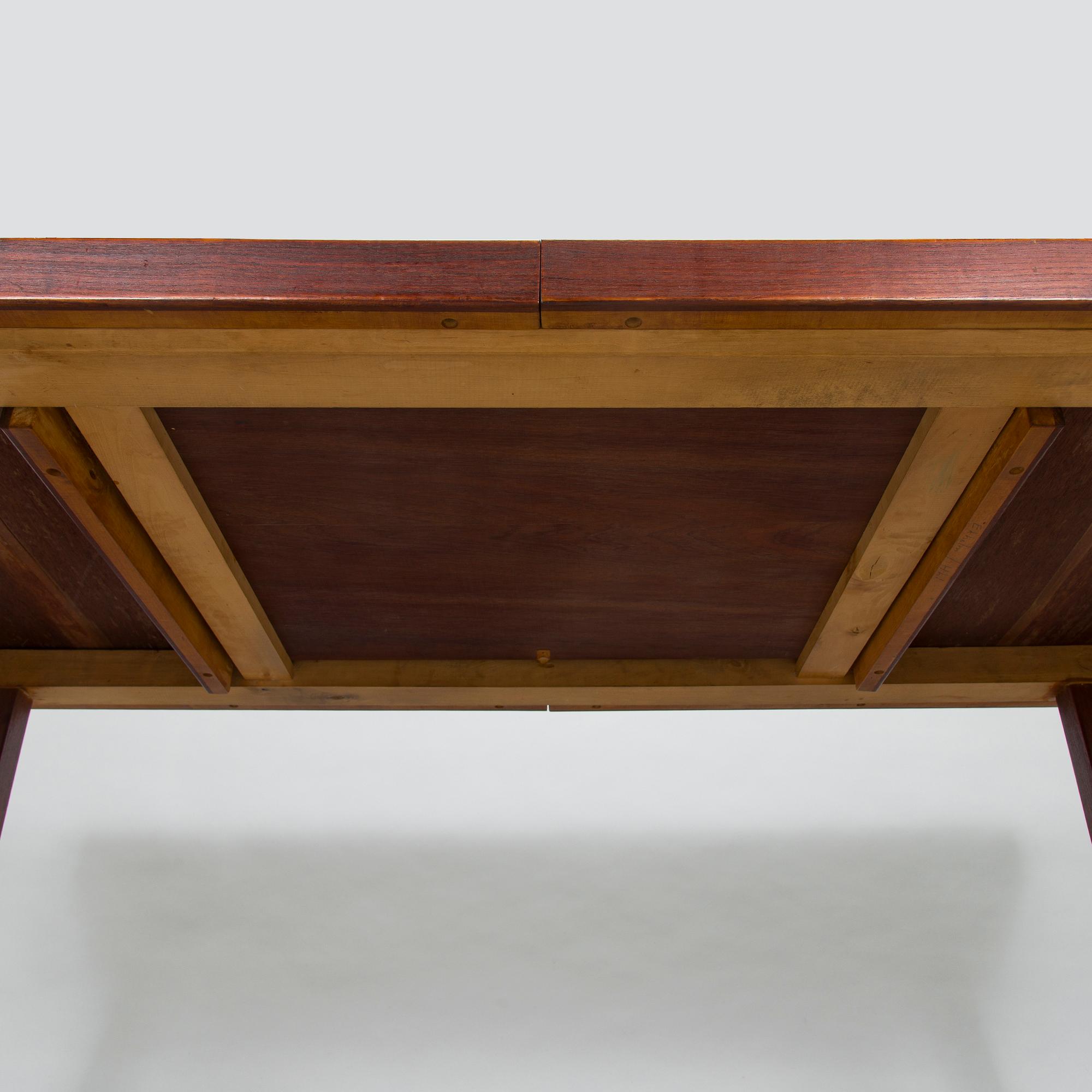 Carl Gustaf Hiort af Ornäs, a mid-20th-century 'Näyttely Senior' dining table and 12 chairs for HMN Huonekalu Nupponen.