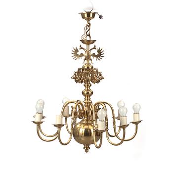 LJUSKRONA, mässing. Barockstil, 1900-tal.