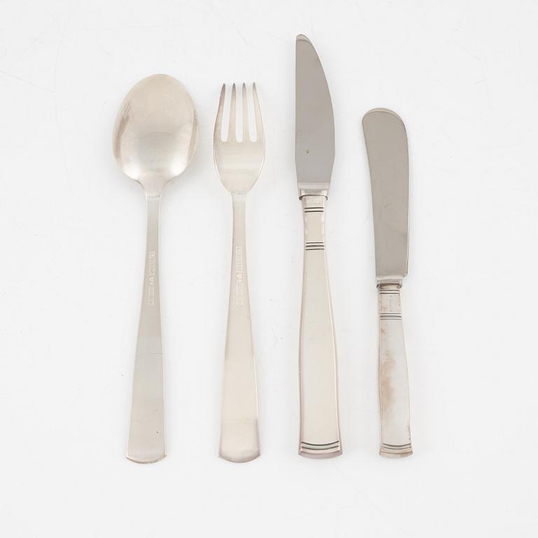 Jacob Ängman, a 36-piece silver cutlery set, "Rosenholm, GAB, Sweden, 1960-79.