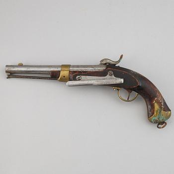 A Swedish Navy percussion pistol 1845 pattern.