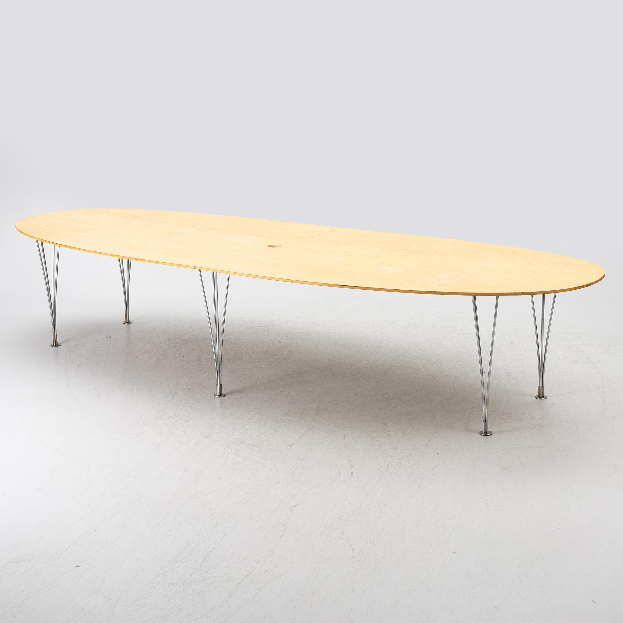 Bruno Mathsson, & Piet Hein, a 'Superellips'  dining table, Mathsson Internationl, Sweden,