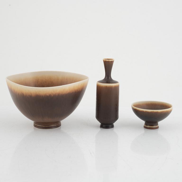 Berndt Friberg, 7 miniatures, stoneware, Gustavsbergs studio, including pieces from 1965.