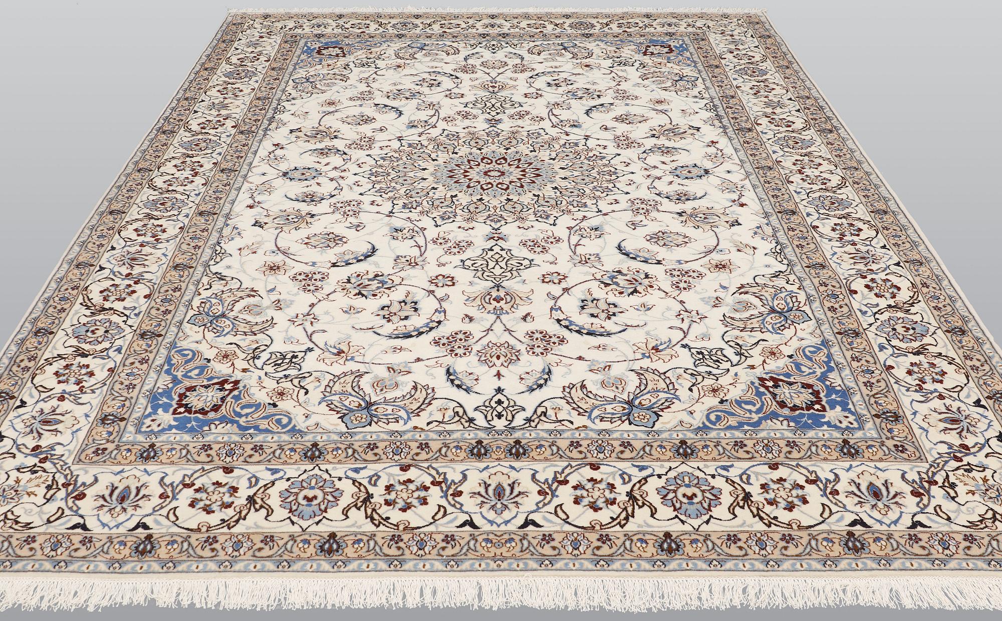A carpet, Nain part silk so called 9 LAA, ca 368 x 259 cm.