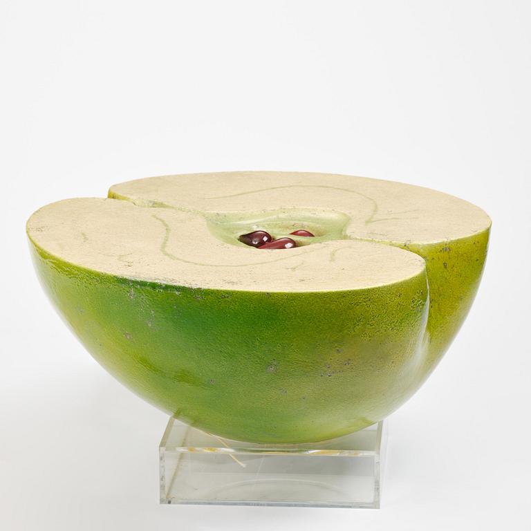 Hans Hedberg, a large faience sculpture of an apple, Biot, France.
