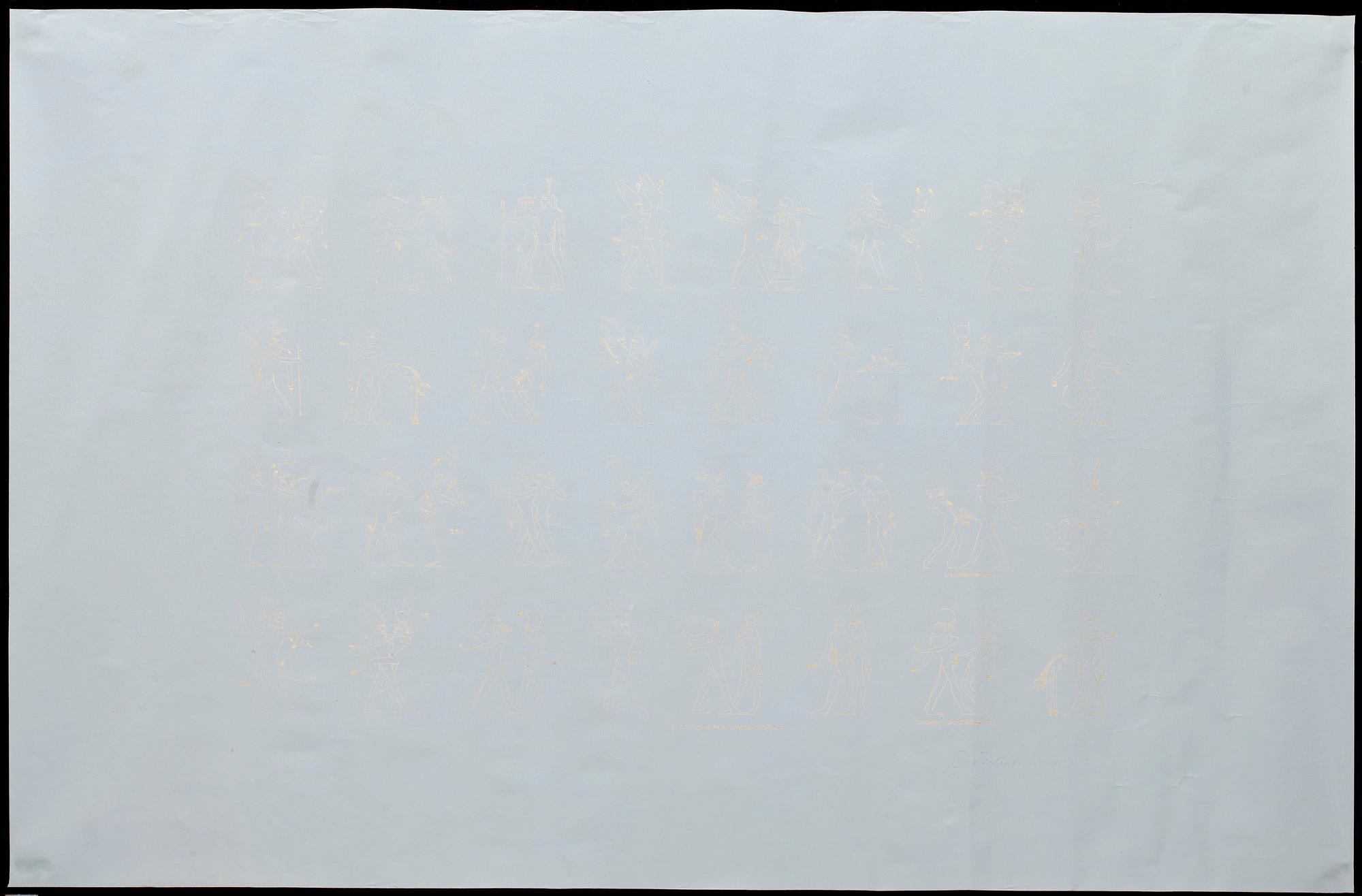 OSCAR REUTERSVÄRD, grafiskt blad med guldprägling, sign.