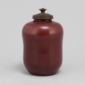 A Patrick Nordström stoneware vase with bronze cover, for Royal Copenhagen.