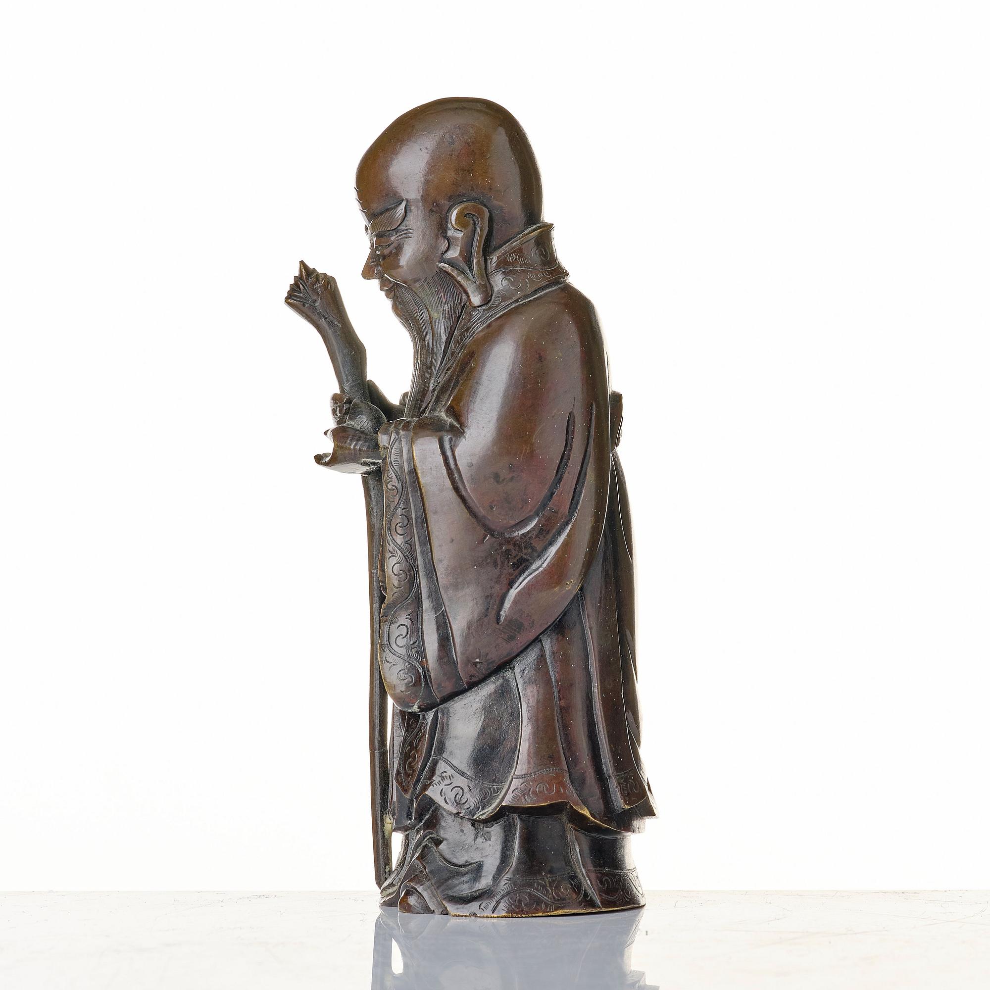 Skulptur, brons. Sholau, sen Qingdynastin.