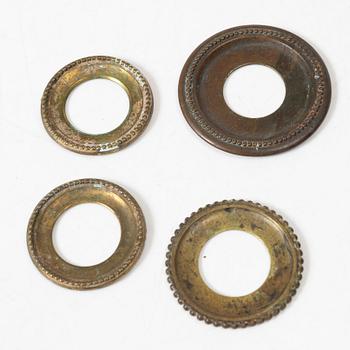 A pair of wooden candelabras, around 1900.