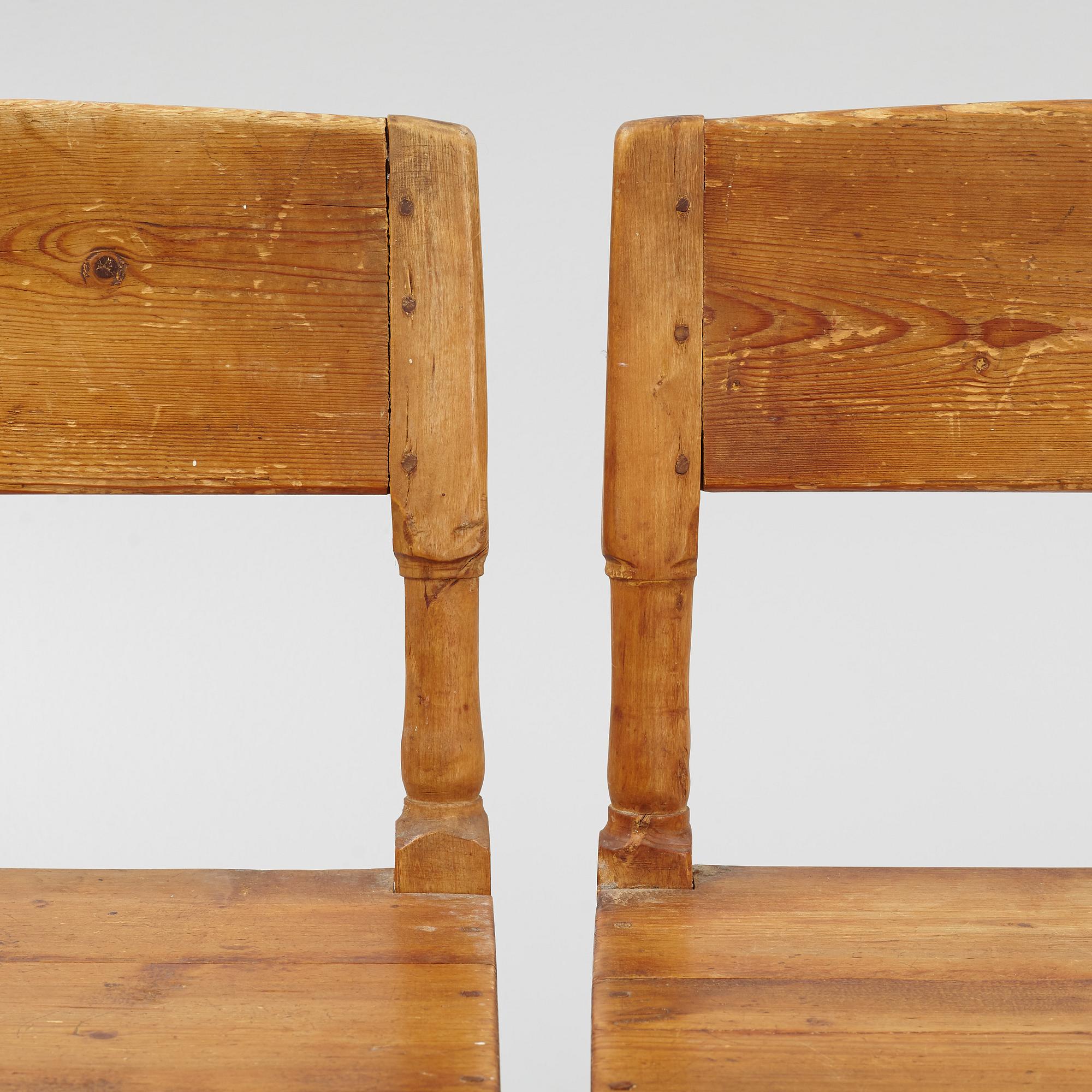 Stolar, 5 st, allmoge, 1800-tal.