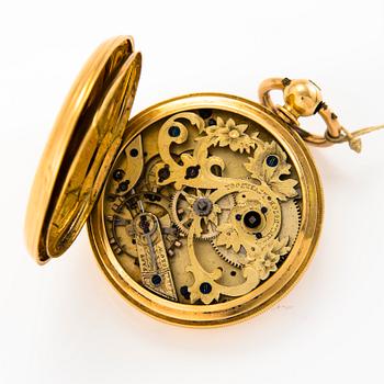 An 18K gold pocket watch, dial marked 4725. Chronometer, 48 mm.