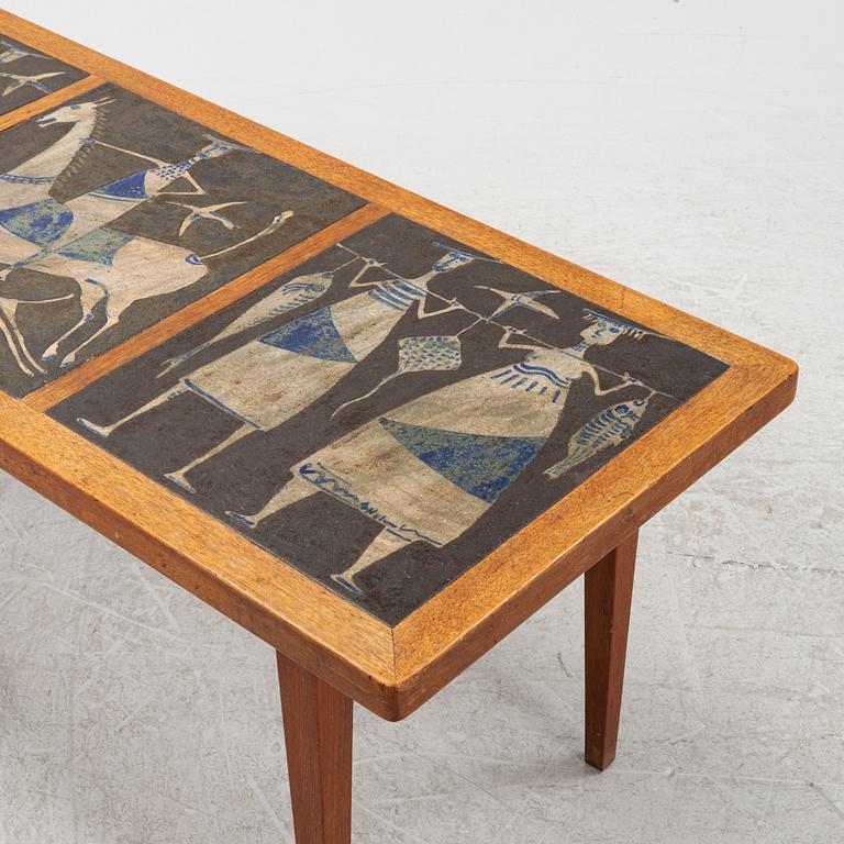 Åke Holm, a stoneware and teak coffee table, Höganäs, 1950's/60's.