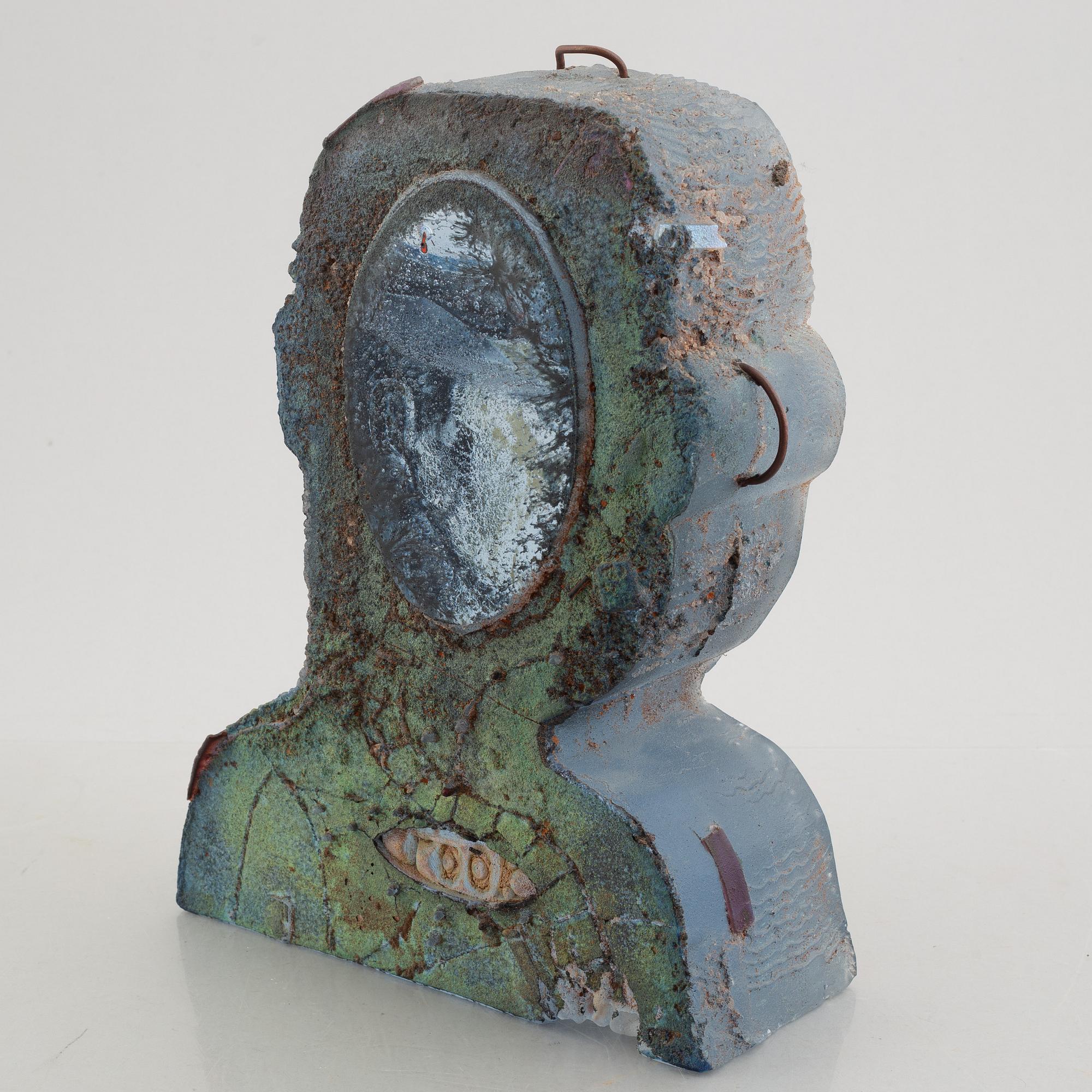 Bertil Vallien, a unique sand cast glass sculpture, Kosta Boda, Sweden.