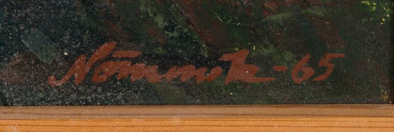 Juhan Nömmik, olja på pannå, signerad och daterad -65.