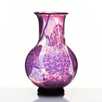 Eva Englund, a 'graal' glass vase, Orrefors, Sweden 1983.
