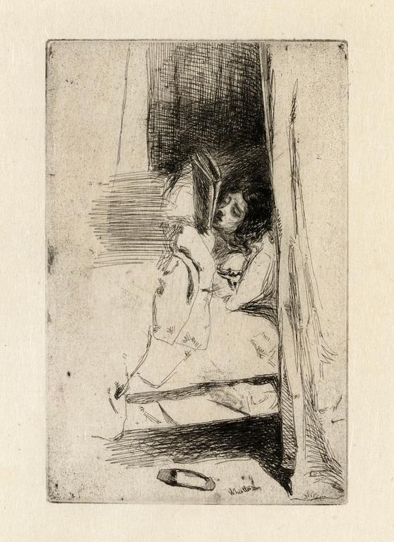 James Mac Neill Whistler, "Reading in bed".