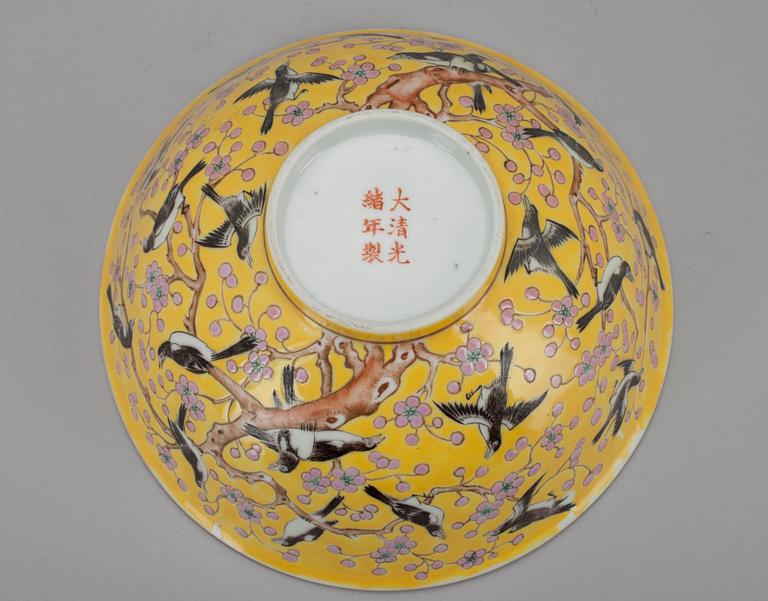 SKÅL, Kina, porslin, Guang Xu 1875-1908.