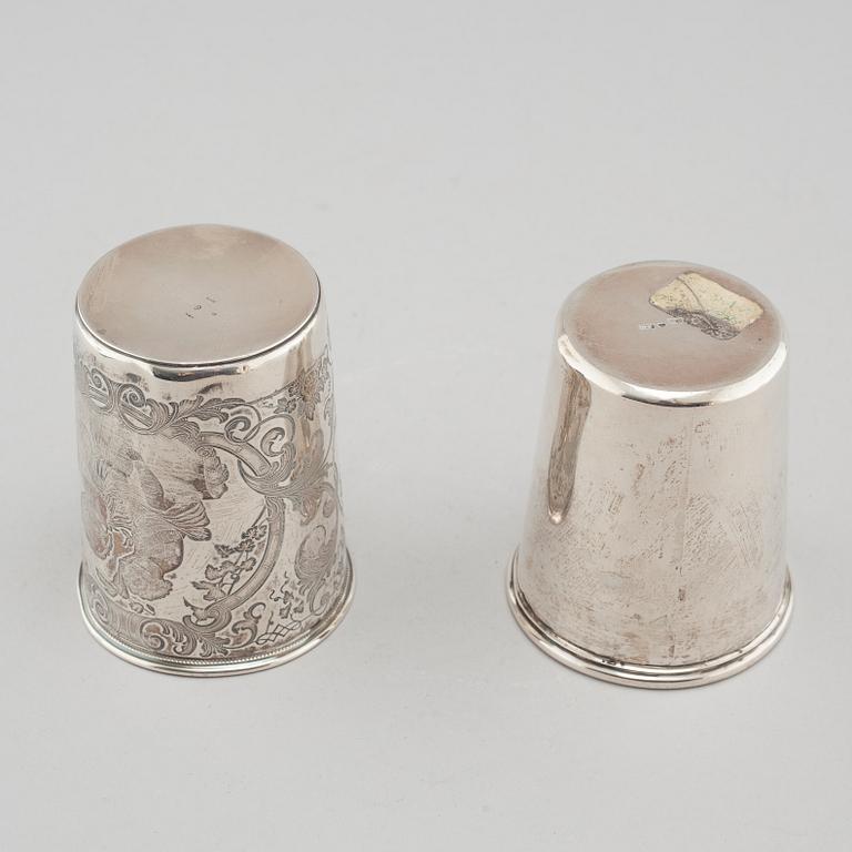 Two 19th century swedish silver cups.