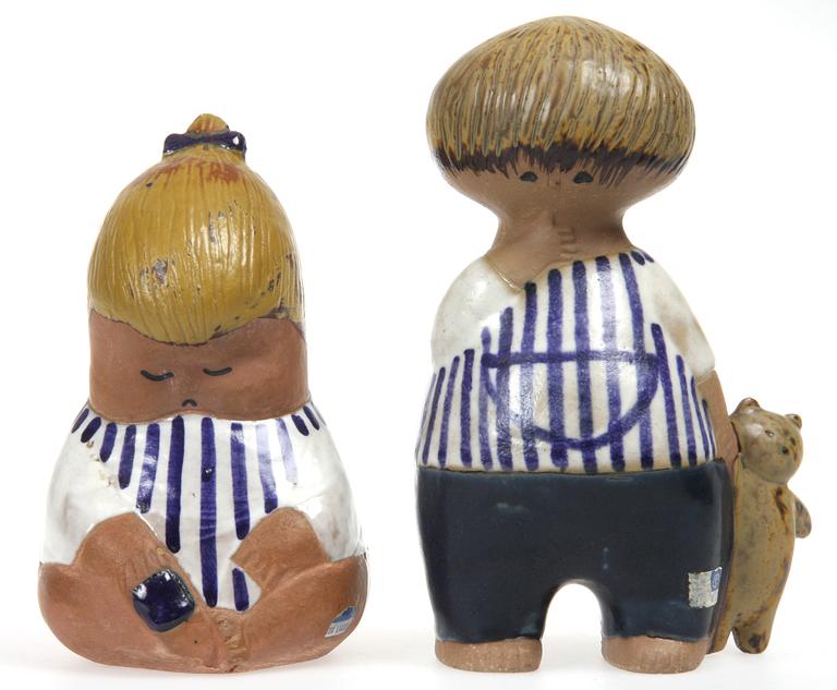 FIGURINER, 2 st, stengods, Lisa Larson. Gustavsberg.
