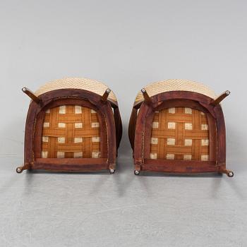 A pair of art noveu armchairs, early 20th Century.