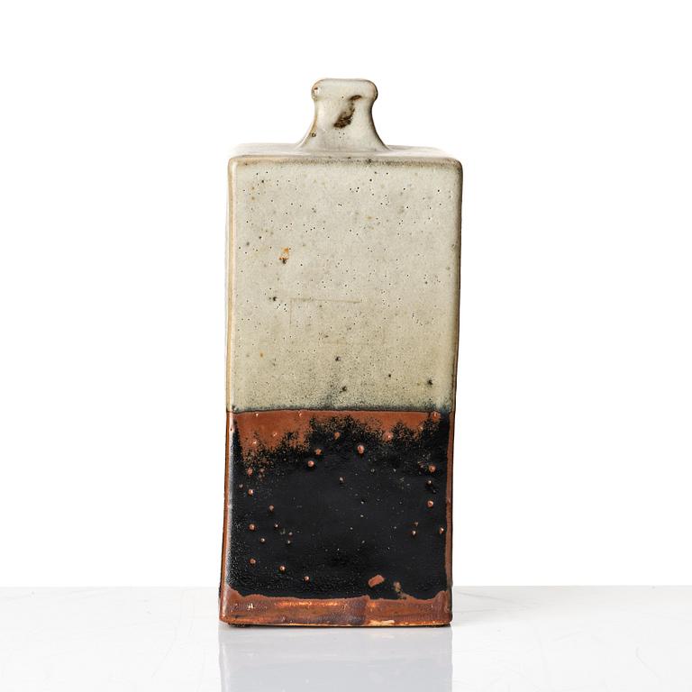 Shoji Hamada, a square stoneware bottle/vase, Japan, 1960s.